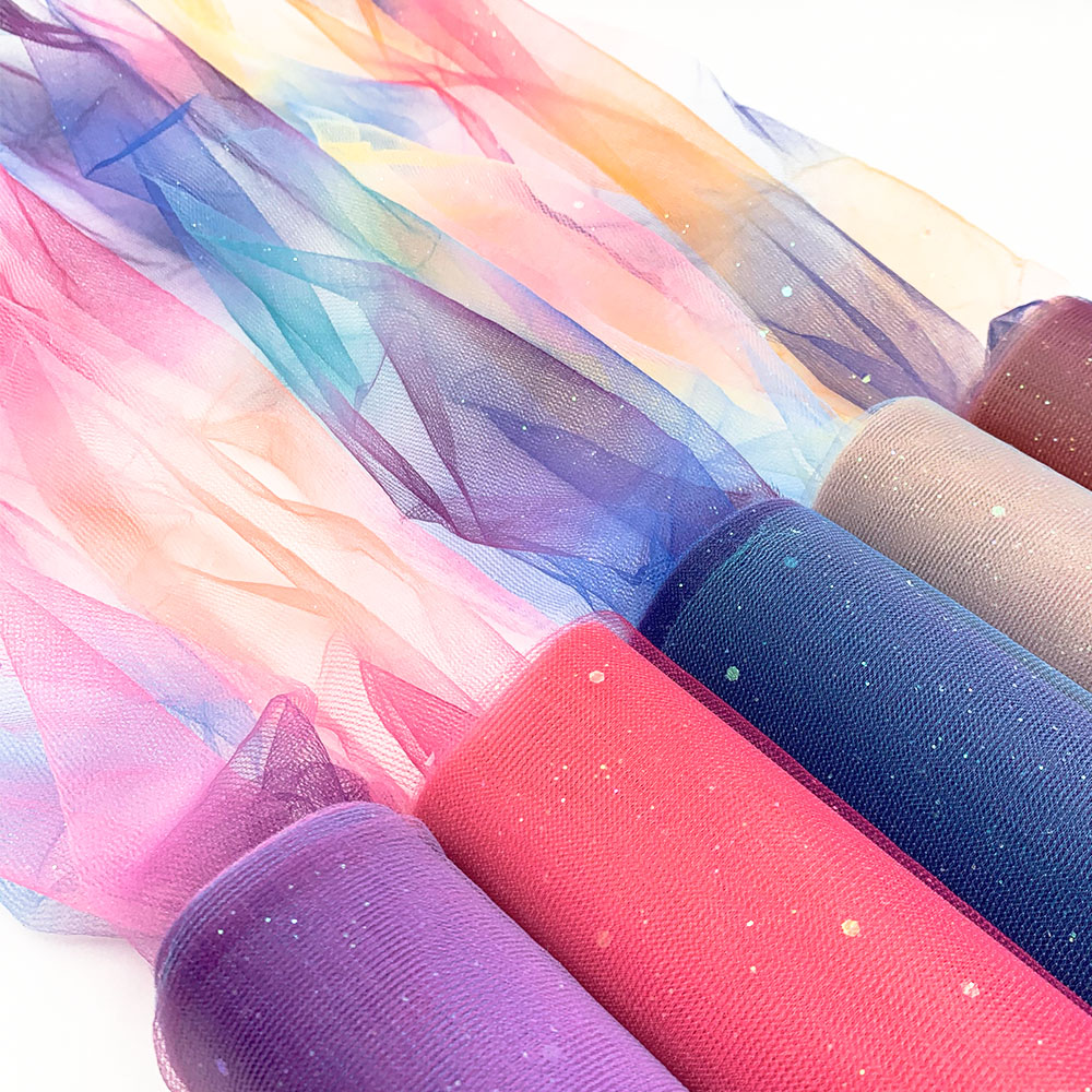 Christmas Table Runner - 10Yards Rainbow Glitter Tule Roll voor