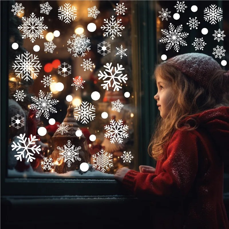 Snowflake Window Decal - Kerst raamstickers sneeuwvlokken raamdecoraties statische raamstickers