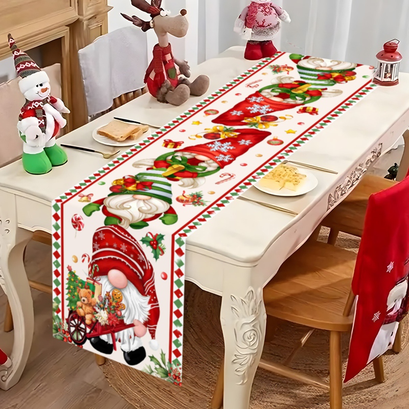 Christmas Table Runner - Kerst Tafelloper Faceless Gnome Tafel Vlag