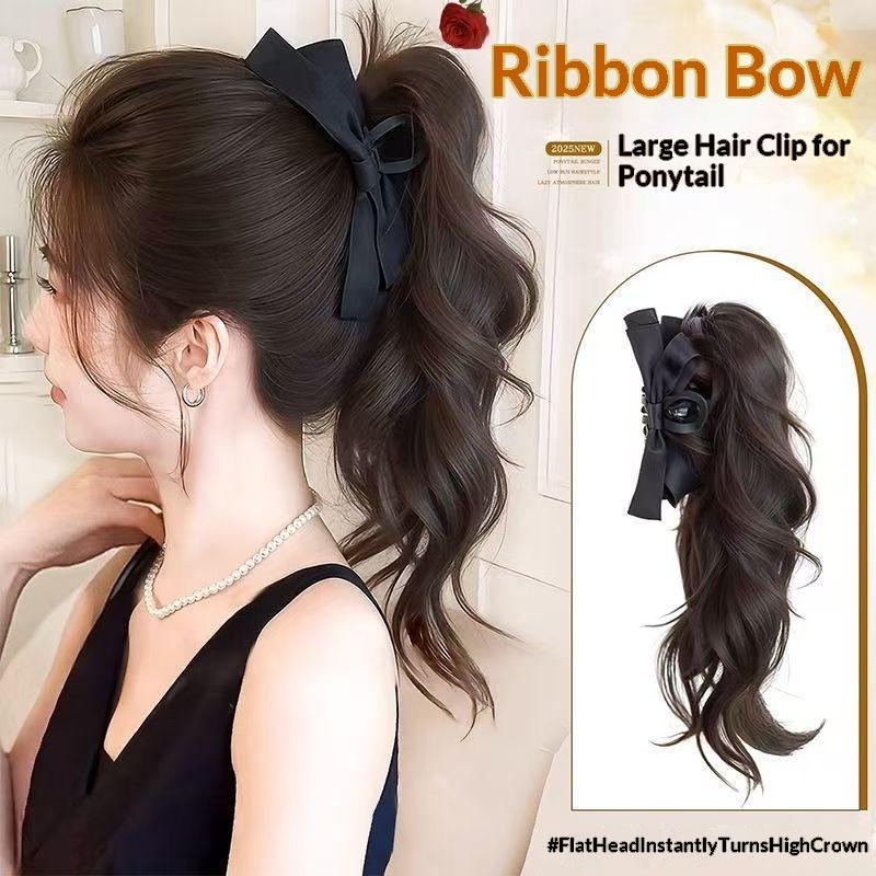 Ribbon Bow Gift - 14 inch vlinderdas klauw paardenstaart pruik