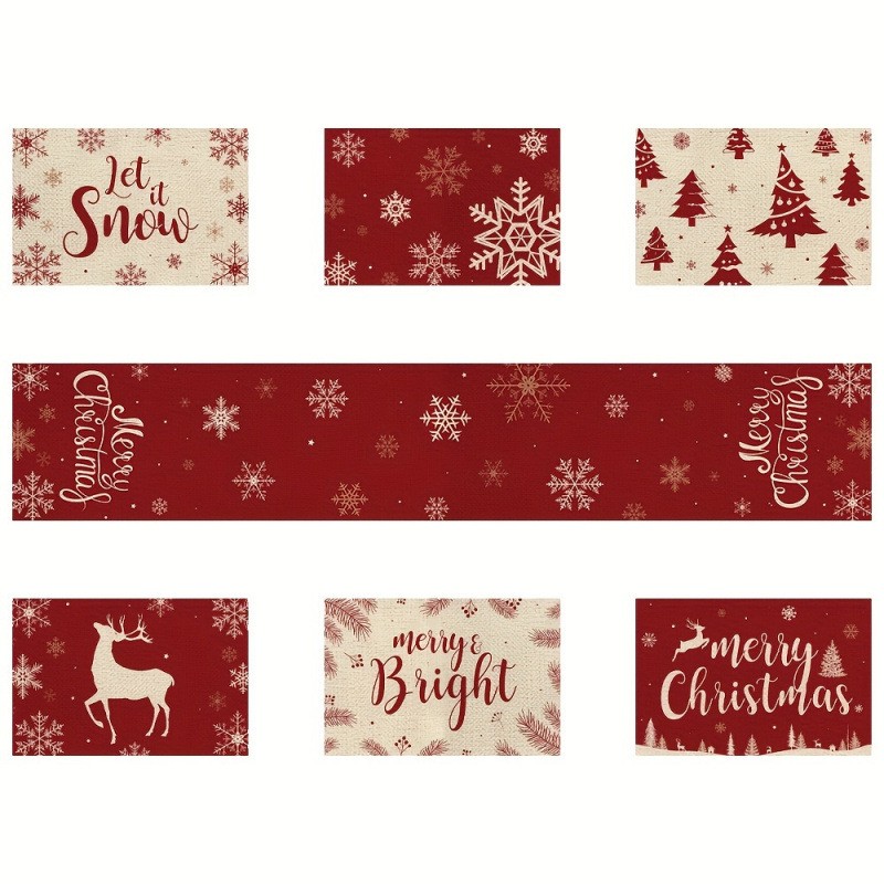 7-delige kerstplacemat en tafe - Christmas Table Runner recensie en prijs