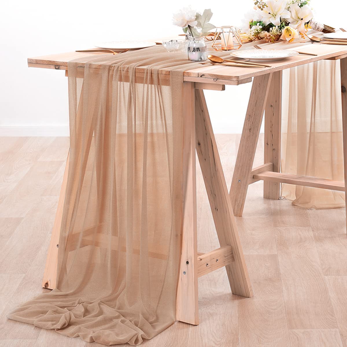Chiffon tafelloper naakt pure  - Christmas Table Runner recensie en prijs