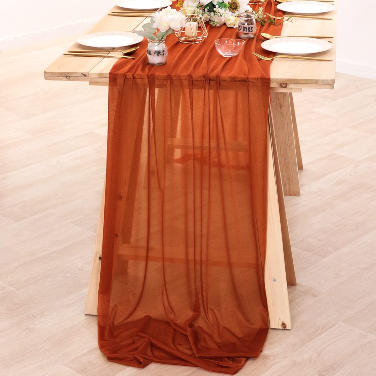 Chiffon tafelloper naakt pure  - Christmas Table Runner recensie en prijs