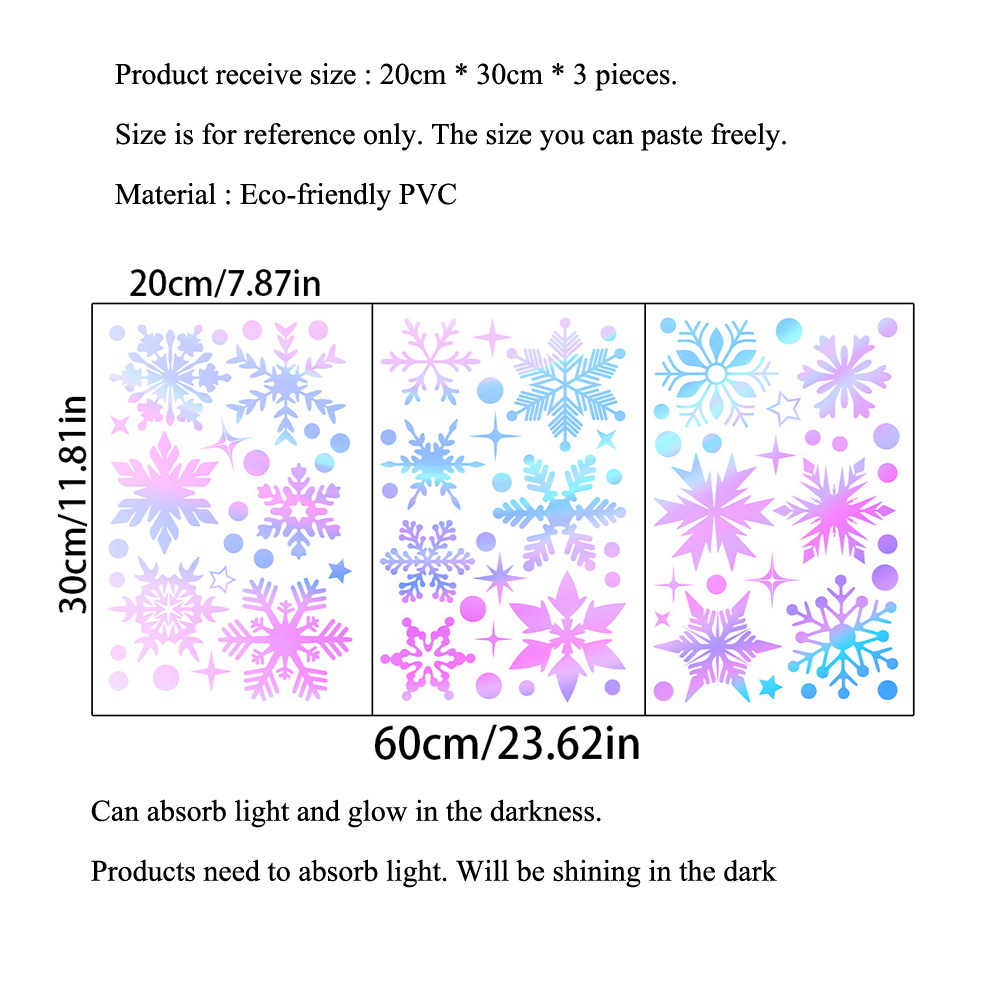 Kleurrijke lichtgevende sneeuw - Snowflake Window Decal recensie en prijs