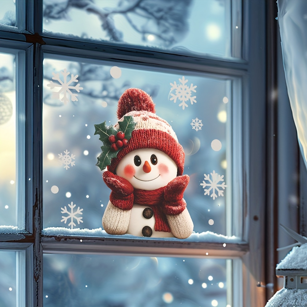 1 stks 2D Platte Lachende Snee - Snowflake Window Decal recensie en prijs