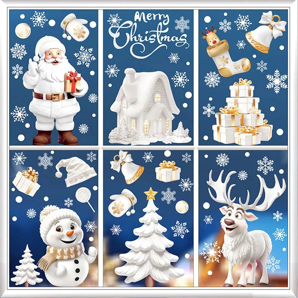 9 stks/set Kerst Raamstickers  - Snowflake Window Decal recensie en prijs